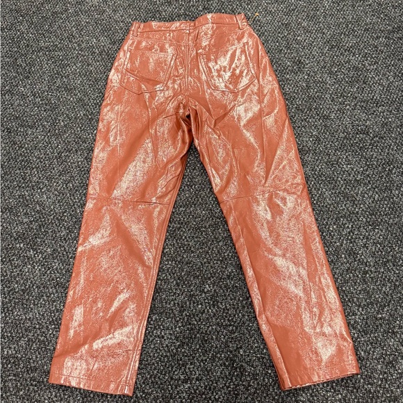 Abercrombie Curve Love 90s Straight Ultra High Rise Coated Faux Leather Pants 31 - Picture 2 of 7